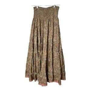 Zurry Elegant Paisley Maxi Skirt 70%silk, 30%viscose